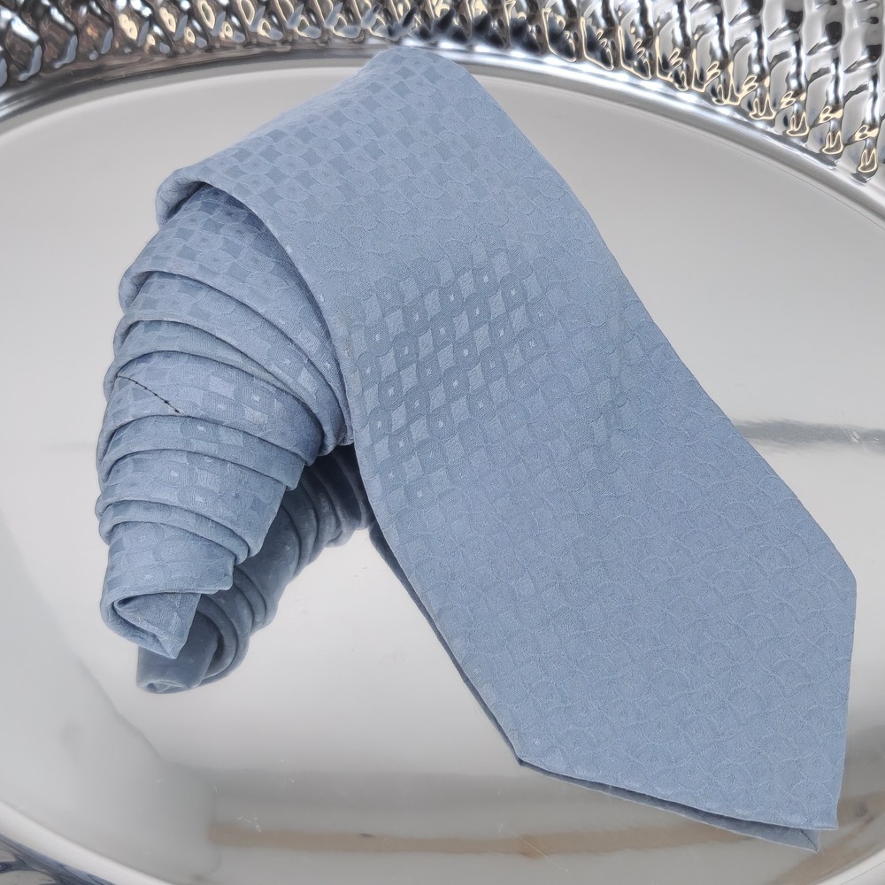 King Size Big & Tall Powder Blue 100% Silk Men's Neck Tie Jacquard Ex-L 64"x3¾"